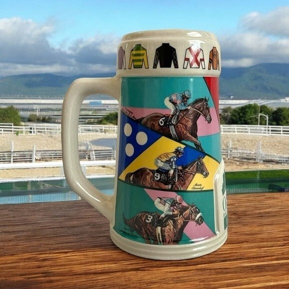 1996 Oak Tree Racing Santa Anita Park Stein 7" Thoroughbred Horse Racing Limited
