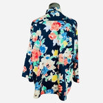 Lauren Ralph Lauren Women's Multicolor Floral Cotton Button Up Top 1X Cropped