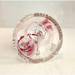 Vintage Mikasa Merriment Crystal Christmas Bell 4.5" Germany Frosted Holly NIB