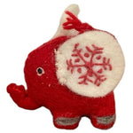 Handmade Wool Elephant Snowflake Christmas Tabletop Decoration 3x4x3 Nepal VG