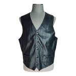 Scully Men's Black Genuine Leather Vest 48 5-Button Western Satin Lined VG