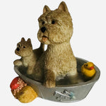 Dog Mate Cute Puppies Figurine Two Bathing Peakdale Puppies Sculpture Dog Statue