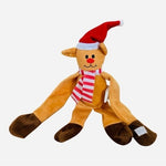 Monkey Santa Claus Wrap Around Plush Stuffed Toy 8" Handmade Christmas Decor VG