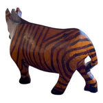 African Hand Carved Wood Zebra Statue 7"x4.25" Figurine Art Decor Imported VG