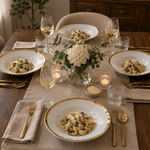 Vintage Aristocrat Arita Yaki Japan Majestic Gold Trim Pasta Plates Set of 5 EXC