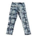 Gaiam Om Fit Women's Hi Rise Capri Yoga Pants M Blue White Compression VG