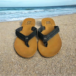 BILLABONG KAI Women’s Off Black Braided Vegan Leather Sandals Flip Flops 6.5