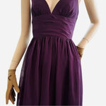 David’s Bridal Purple Sheer Fit & Flare Bridesmaid Dress Straps Size 0