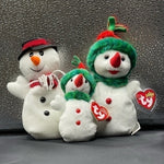 TY Beanie Baby Snowman Family Set 3pc Snowball Snowgirl Jingle Beanies NWT 2001