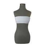 PrettyLittleThing Women's White Bandeau Swim Top 2 Nylon UV Protection NWT