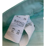 Buffalo David Bitton Women's Mint Green Cropped Jeans Sz 29 Rolled Hem Cotton VG