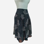 THE LIMITED Black White Floral Dot Silk Skirt Knee Length Women Size 10 Sheer VG