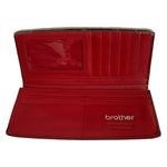 DECKESE Burgundy Red Leather Wallet Women’s Bifold Handmade Silver Accent NWOT
