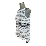 Philosophy Women's Black White Abstract Print Sleeveless Blouse S Loose Fit EXC