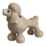 Dog Mate Vintage Beige Ceramic Poodle Puppy Figurine 4” Porcelain Dog Sculpture