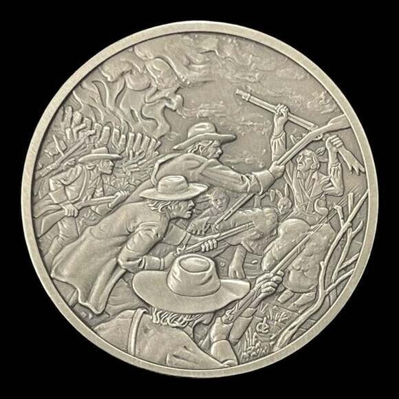 Franklin Mint History of Colonial America Pewter Medal War Against Colonists VG