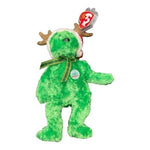 TY Beanie Baby 2002 Holiday Teddy Bear 10.5" Hologram Pin Happy Holidays NWT