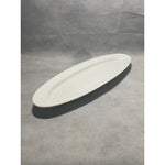 Long White Oval Serving Platter Thick Ceramic Tray 17.5” Contemporary Food Plate
