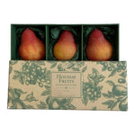 White Barn Holiday Fruits Sugared Pear Candles Set of 3 Fall Decor 5.5" NIB