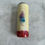 Red Cream Sparkling Glitter Tumbler There's No Place Like Home Lid 8.5" NWOT