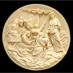 Studio Dante Di Volteradici Christ Walks Water Alabaster Plate 8.5" 1985 NIB
