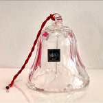Vintage Mikasa Merriment Crystal Christmas Bell 4.5" Germany Frosted Holly NIB