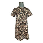 ZARA Trafaluc Animal Print Sheath Dress Short Sleeve Mini Size S VG