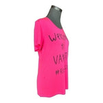 Sport-Tek Women's Welcome to Varsity Graphic Tee L Neon Pink 100% Polyester
