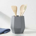 Crate & Barrel Hexogen Concrete Wine Cooler Chiller 7 Geometric Grey Utensil Pot