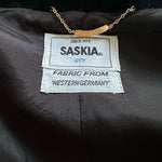 SASKIA Sport Black Velvet Gold Button Blazer Jacket Women Size 8 Japan VG