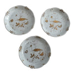 Vintage Ardalt Japan Peacock Butterfly Nut Dishes Coasters Set 3 Gold Ceramic VG