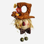 Vintage Northlight Scarecrow Fall Harvest Wreath 17" Doorknob Hanger Jingle Bell