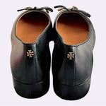 TORY BURCH Brooke Bow 25MM Black Nappa Leather Ballet Heels Size 5.5