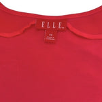 ELLE Pink Modal Long Sleeve Scoop Neck Blouse Women XS Sheer Ruched Top