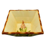 Sweet Olive Designs Jane Adams 3 PC Square Bowl Set 6 Tropical Floral Ceramic VG