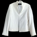 Jones New York Women's White Ivory Silk Lace Dress Jacket 4/S Long Sleeve EXC