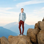 RSQ Seattle Burgundy Red Cotton Spandex Skinny Tapered Flat Front Chino Pants 31