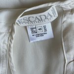 Escada Margaretha Ley 100% Silk Ivory Blouse Rose Lace Appliqué Top Sz 42 L NWT