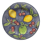 Inspirado Dinner Plate 11" Lemon Cherry Apple Ceramic Multicolored Farmhouse VG