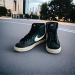 Nike Blazer Mid 77 Black Leather High Top Sneakers Mens 5.5 Lace Up Trainers