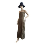AMASOO Military Green Off Shoulder Tiered Maxi Dress Womens Size 6 NWT
