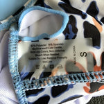 REUTTER Women's Blue Animal Print One Piece Swimsuit Size S Ring Front Cut-Out