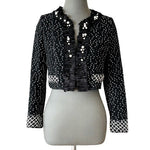 Maria Grazia Severi Italian Designer Cropped Beaded Wool Blazer EUR 42