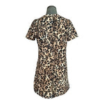ZARA Trafaluc Animal Print Sheath Dress Short Sleeve Mini Size S VG