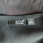 ANA A New Approach Womens Top XL Black Red Polka Dot Sheer Blouse Bow Front EXC
