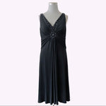 Jessica Howard Beaded Embroidered Fit & Flare Evening Dress Black Size 16