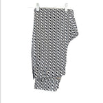 ORSAY White Navy Blue Geometric Pattern Straight Leg Pants EUR 40 M Cotton VG