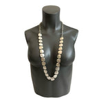 Womens Silver Modernist Square Panel Link Necklace 36-40" Adjustable Statement