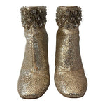 Vince Camuto IM-Lura Gold Glitter Mesh Heeled Ankle Boots Size 8.5