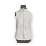 Gap Fit Women's White Zip Front Vest S Athletic Sleeveless Nylon Pockets VG